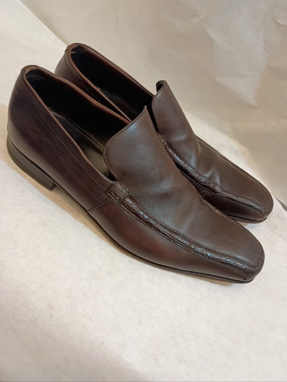 Brown Gucci loafers Croc Embossed UK 9.5 Us 10
